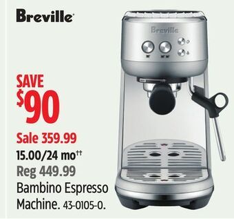Canadian Tire Breville bambino espresso machine offer