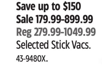 Canadian Tire Tineco selected stick vacs offer
