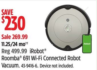 Canadian Tire Irobot roomba 691 wi-fi connected robot vacuum offer