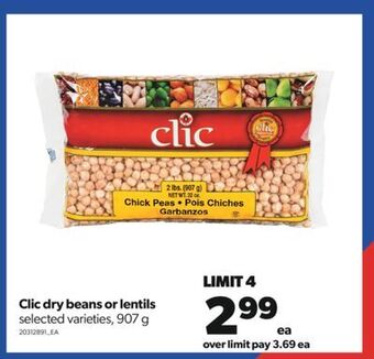 Real Canadian Superstore Clic dry beans or lentils, 907 g offer