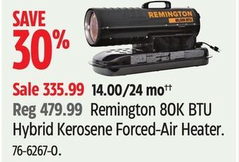 Canadian Tire Remington 80k btu hybrid kerosene forced-air heater offer