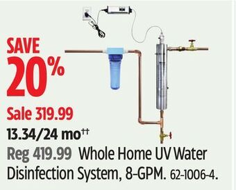 Canadian Tire Rainfresh whole home uv water disinfection system, 8-gpm offer