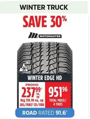 Canadian Tire Motomaster winter edge hd tire offer
