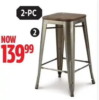 Canadian Tire Canvas union metal & wood bar stool, 2-piece set offer