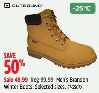 Canadian Tire Outbound men's brandon winter boots offer
