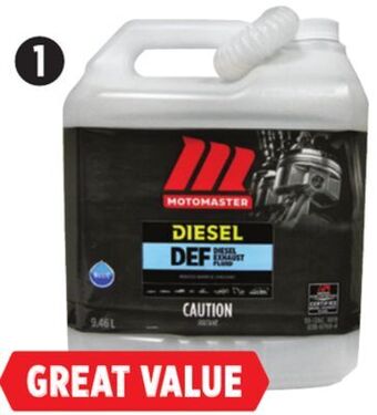 Canadian Tire Motomaster diesel exhaust fluid (def), 9.46l offer
