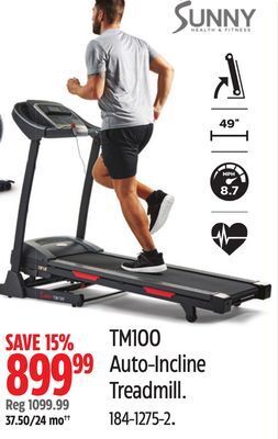 Canadian Tire Sunny tm100 auto-incline treadmill offer