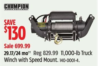 Canadian Tire Champion 11,000-lb truck winch with speed mount offer