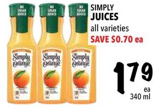 Farm Boy Simply juices offer