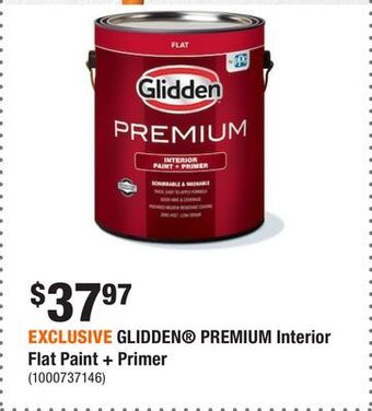 Home Depot Exclusive glidden® premium interior flat paint + primer offer