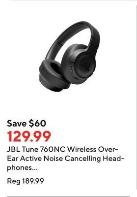 Staples Jbl tune 760nc wireless over-ear active noise cancelling headphones - black offer