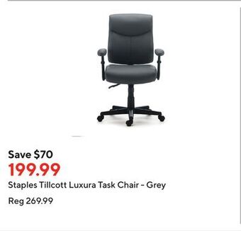 Staples Staples tillcott luxura task chair - grey offer