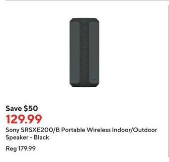 Staples Sony srsxe200/b portable wireless indoor/outdoor speaker - black offer