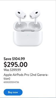 Walmart Apple airpods pro (2nd generation) offer