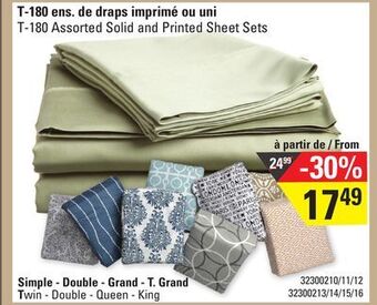 Sushi Shop T-180 assorted solid and printed sheet sets offer
