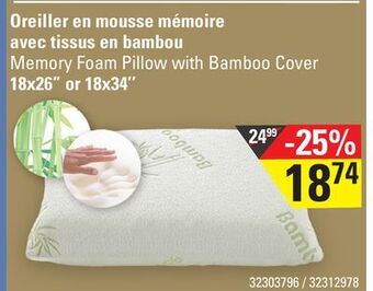 Sushi Shop Memory foam pillow with bamboo cover offer