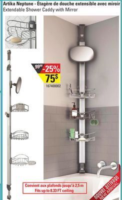 Sushi Shop Extendable shower caddy with mirror offer