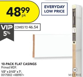 Lowe's Metrie 10-pack flat casings 1/2" x 2-1/2" x 7' offer