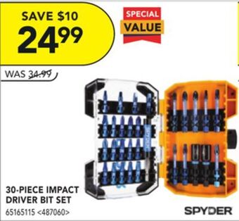 Lowe's Spyder 30-piece impact driver bit set offer