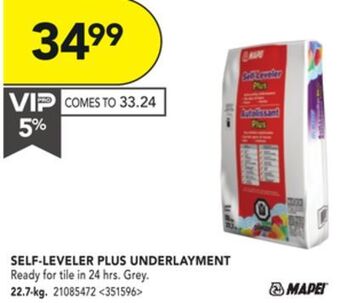 Lowe's Mapei self-leveler plus underlayment offer