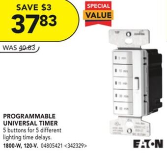 Lowe's Eaton programmable universal timer offer