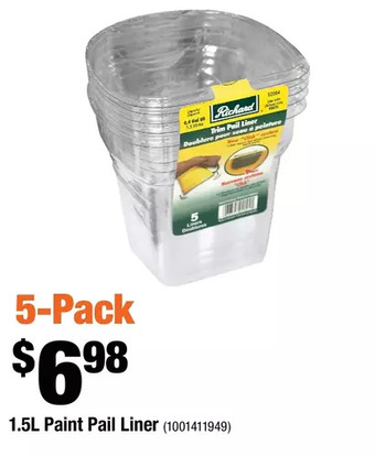 Home Depot 1.5l paint pail liner offer