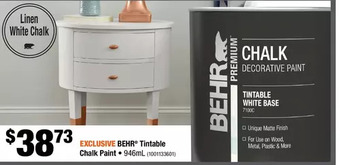Home Depot Behr tintable chalk paint offer
