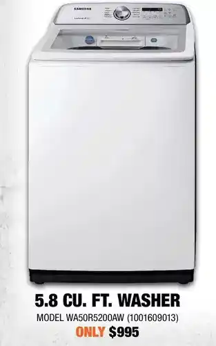 Home Depot Samsung 5.8 cu. ft. washer offer