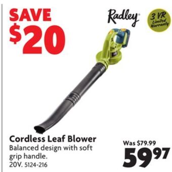 Home Hardware Cordless leaf blower offer