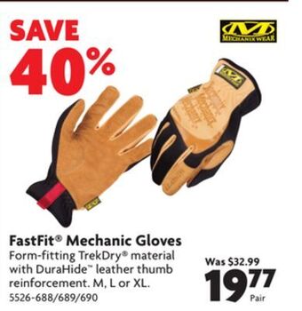 Home Hardware Fastfit® mechanic gloves offer