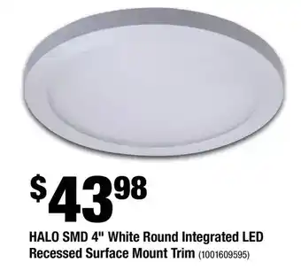 Home Depot Halo 4" white round integrated led recessed surface mount trim offer