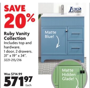 Home Hardware Ruby vanity collection offer