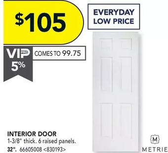 RONA Metrie interior door offer