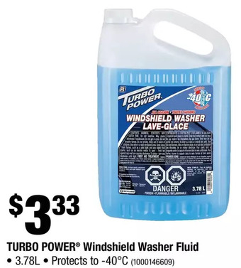 Home Depot Turbo power windshield washer fluid offer