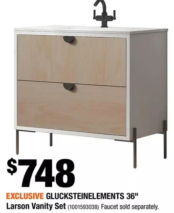 Home Depot Glucksteinelements 36" larson vanity set offer
