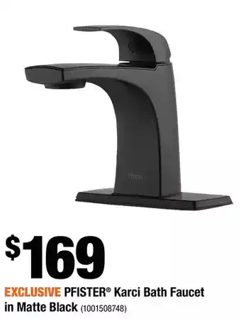 Home Depot Pfister karci bath faucet in matte black offer