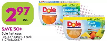 Giant Tiger Dole fruit cups offer