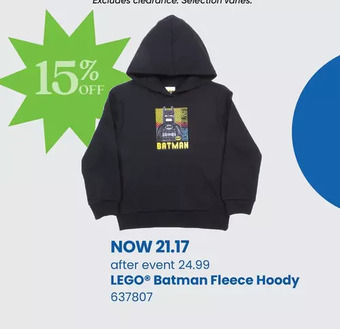 Toys R us Lego batman fleece hoody black - 4t offer