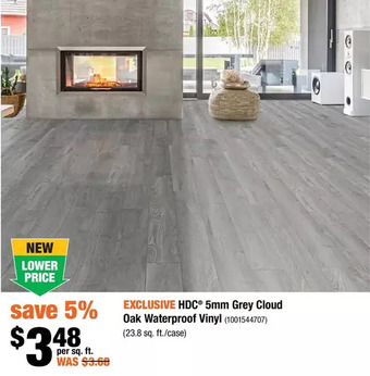 Home Depot Hdc 5mm grey cloud oak waterproof vinyl offer
