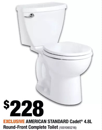 Home Depot American standard cadet 4.8l round-front complete toilet offer
