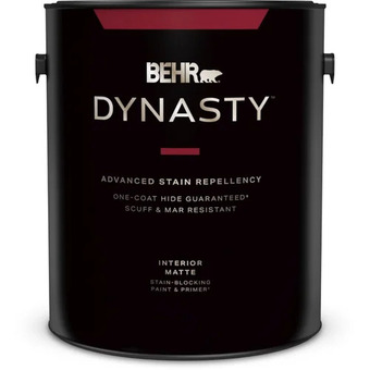 Home Depot Behr dynasty interior matte paint & primer in ultra pure white offer