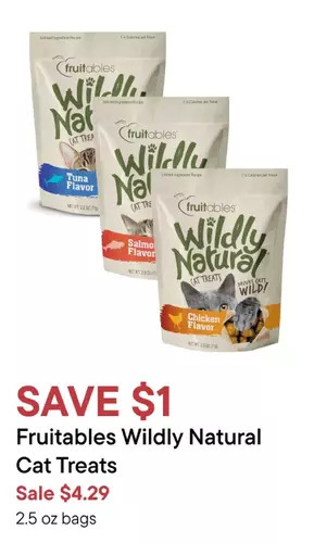 Petvalu Fruitables wildly natural cat treats offer