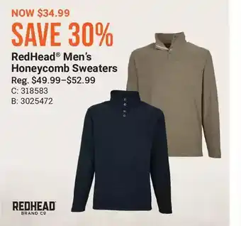 Cabela's Redhead men's honeycomb sweaters offer