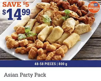 M & M Food Market Asian party pack offer