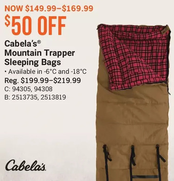 Cabela's Cabela's mountain trapper sleeping bags offer