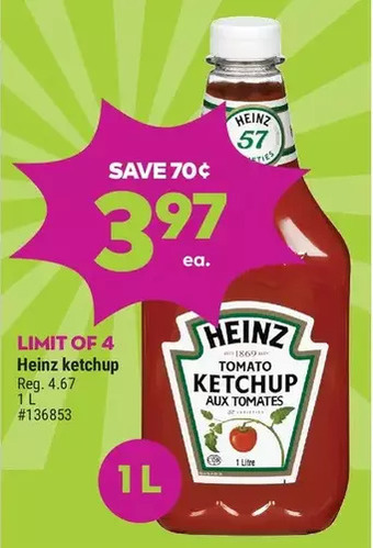 Giant Tiger Heinz ketchup offer