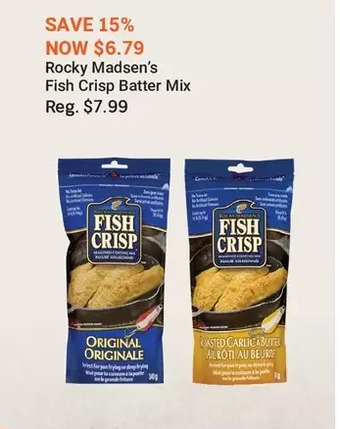 Cabela's Rocky madsen's fish crisp batter mix offer