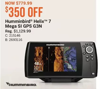 Cabela's Humminbird helix 7 mega si gps g3n offer