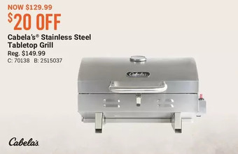 Cabela's Cabela's stainless steel tabletop grill offer