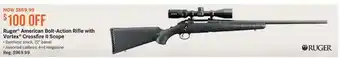 Cabela's Ruger american bolt-action rifle with vortex crossfire ii scope offer